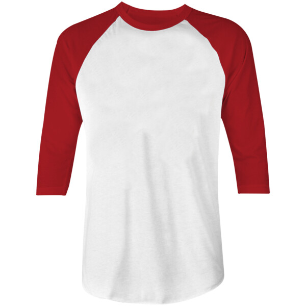 white and red baseball shirt
