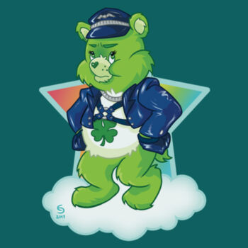 BIKER BEAR - S/S - PREMIUM TEE - FOREST Design