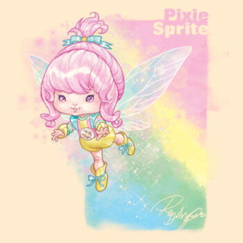 03- PIXIE SPRITE - S/S - PREMIUM TEE - SOFT CREAM Design