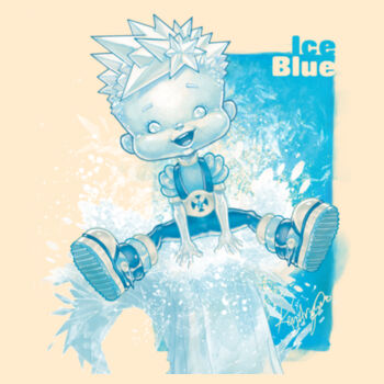 16- ICE BLUE - S/S - PREMIUM TEE - SOFT CREAM Design