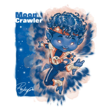 18- MOONCRAWLER - S/S - 3/4 BASBALL TEE - WHITE/TRUE ROYAL Design