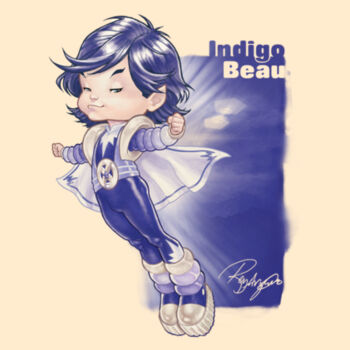 19- INDIGO BEAU - S/S - PREMIUM TEE - SOFT CREAM Design