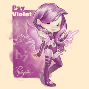 22- PSYVIOLET - S/S - PREMIUM TEE - SOFT CREAM Design