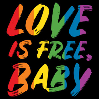 LOVE IS FREE - S/S - ¾ BASEBALL TEE - BLACK/RED Design
