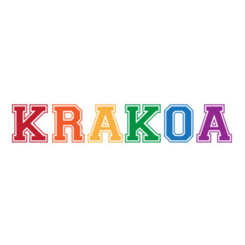 KRAKOA PRIDE - S/S - ¾ BASEBALL TEE - WHITE/NEON YELLOW Design