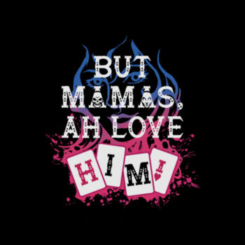 BUT MAMAS, BLUE - S/S - CROP HOODIE - BLACK Design
