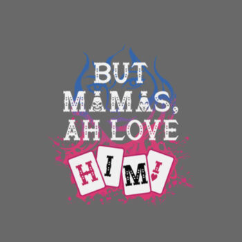 BUT MAMAS, BLUE - S/S - PREMIUM TEE - CHARCOAL Design