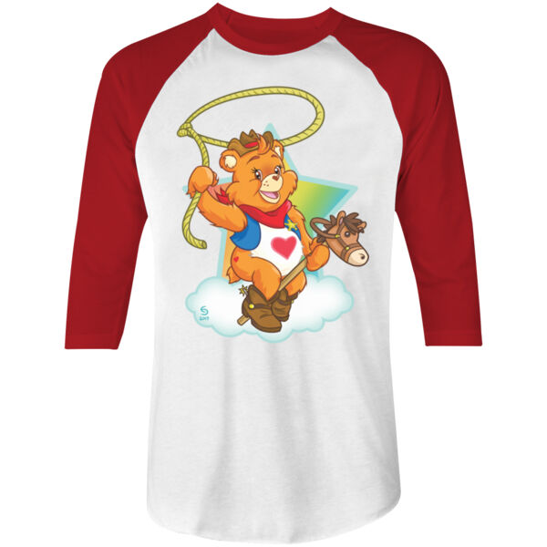 HOWDY BEAR - S/S - 3/4 BASEBALL TEE - WHITE/RED Thumbnail