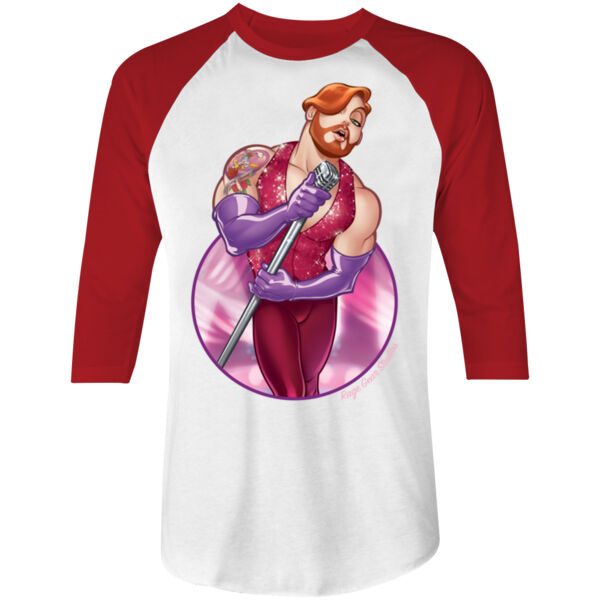 JERRICO RABBIT - S/S - 3/4 BASEBALL TEE - WHITE/RED Thumbnail