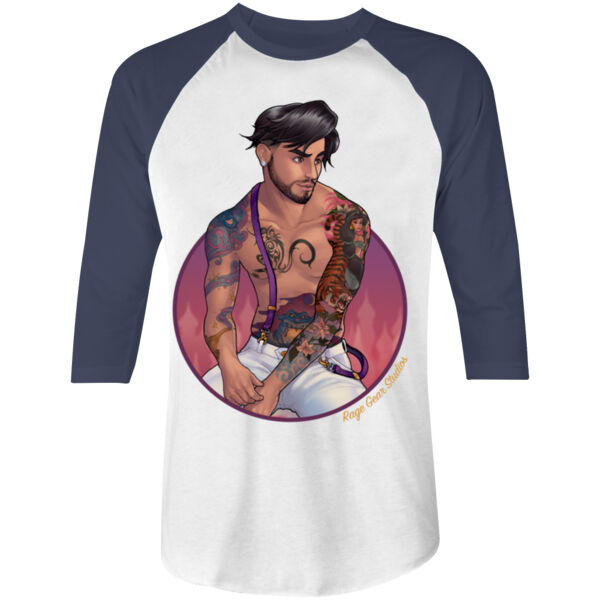 ALI - S/S - 3/4 BASEBALL TEE - WHITE/NAVY Thumbnail