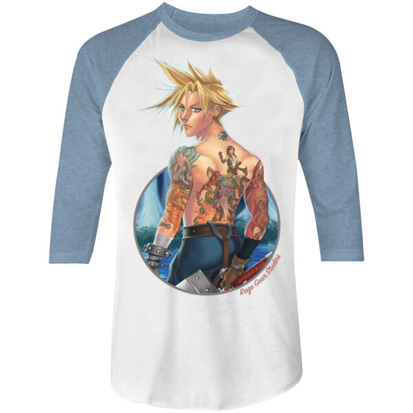 SEVEN - S/S - 3/4 BASEBALL TEE - WHITE/DENIM HEATHER Thumbnail