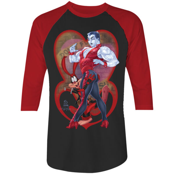 STEEL REAR - S/S - 3/4 BASEBALL TEE - BLACK/RED Thumbnail