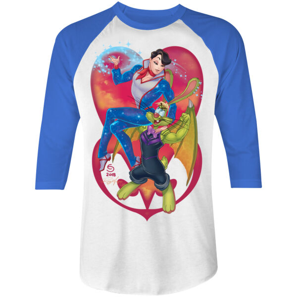 TWO PRINCES - S/S - 3/4 BASEBALL TEE - WHITE/TRUE ROYAL Thumbnail