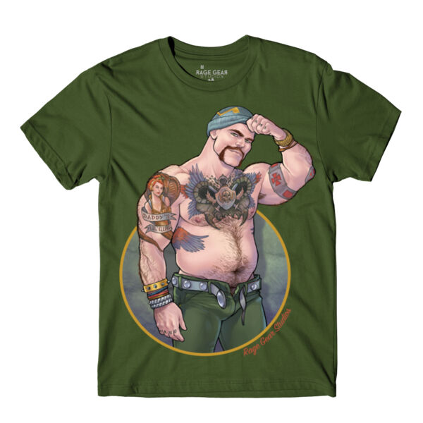 DAD-AT-ARMS - S/S - PREMIUM TEE - OLIVE Thumbnail