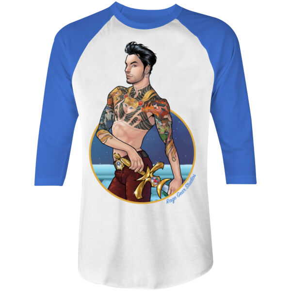 MOON KNIGHT - S/S - 3/4 BASEBALL TEE - WHITE/TRUE ROYAL Thumbnail