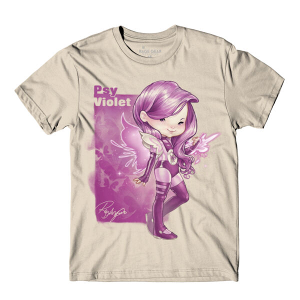 22- PSYVIOLET - S/S - PREMIUM TEE - SOFT CREAM Thumbnail