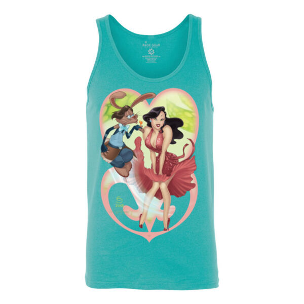 FLAMMING KISS - S/S - TANK TOP - TEAL Thumbnail