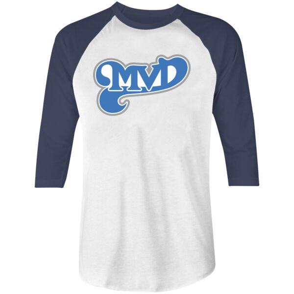 MVD BLUE - S/S - 3/4 BASEBALL TEE - WHITE/NAVY Thumbnail