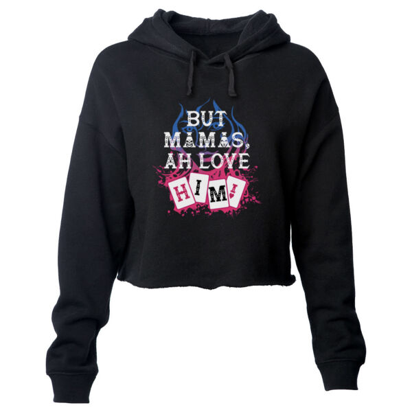 BUT MAMAS, BLUE - S/S - CROP HOODIE - BLACK Thumbnail