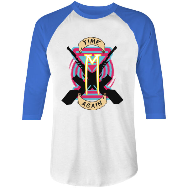 XROP TIME - S/S - 3/4 BASEBALL TEE - WHITE/ROYAL Thumbnail