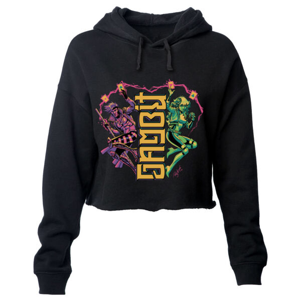 ROMY AMBIGRAM - S/S - CROP HOODIE - BLACK  Thumbnail