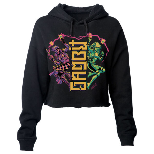 ROMY AMBIGRAM - CROP HOODIE - BLACK - $YTV45D$ Thumbnail